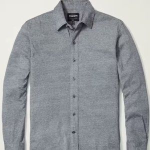 Bonobos Large (Slim/Long) Everyday Jersey Shirt - Navy Blue Microstripe